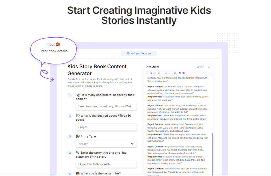 Gravitywrite for Writing Children's Books
