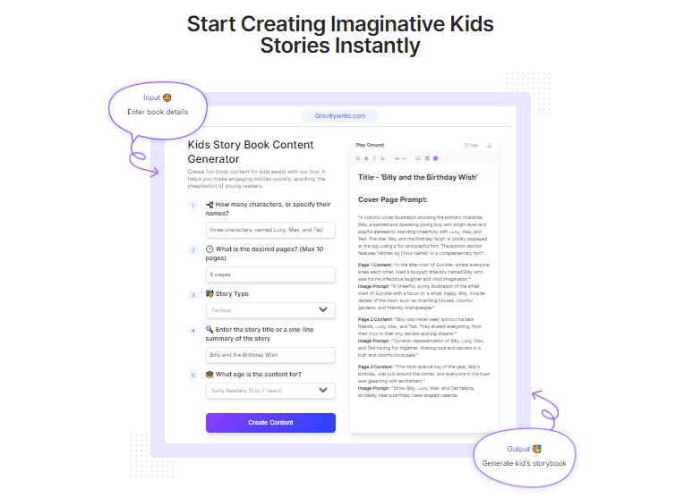 Gravitywrite for kids books